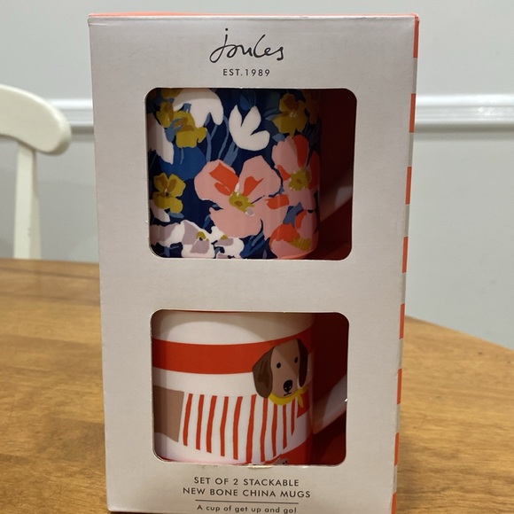 NWT. Portico Designs, “Joules”, set of 2, stackable, 10oz., bone china mugs. - Picture 8 of 13